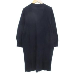 GLOBAL WORK グローバルワーク ニットカーディガン 薄手 ロング丈 無地 サイドスリット L 紺 ネイビー /FF14 レディース