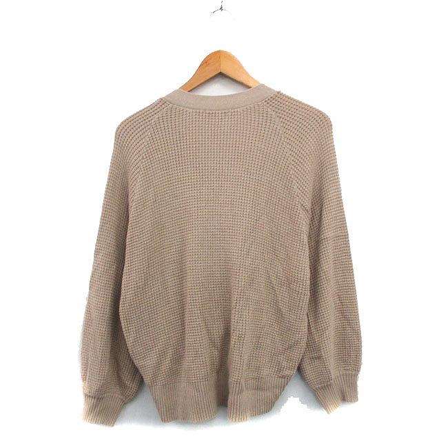 GLOBAL WORK グローバルワーク ニット カーディガン 長袖 Vネック シンプル M ベージュ /KT19 レディース