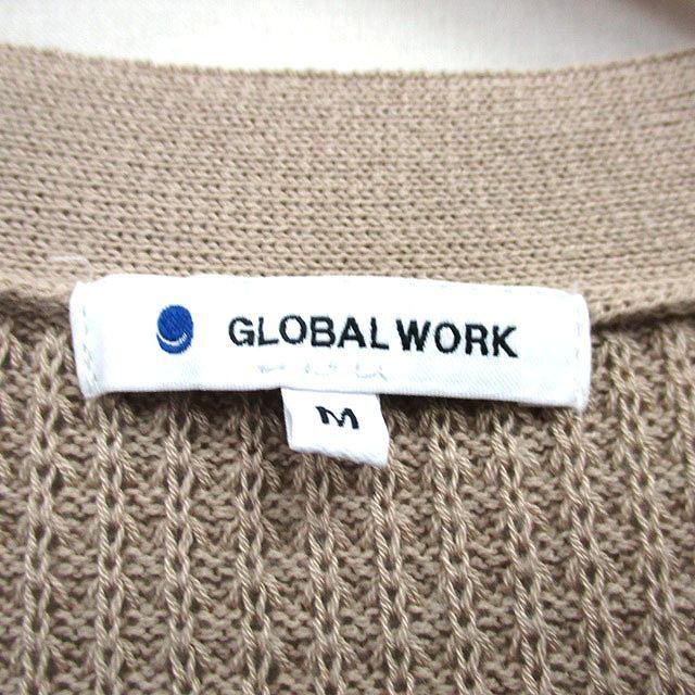 GLOBAL WORK グローバルワーク ニット カーディガン 長袖 Vネック シンプル M ベージュ /KT19 レディース - 画像 (2)