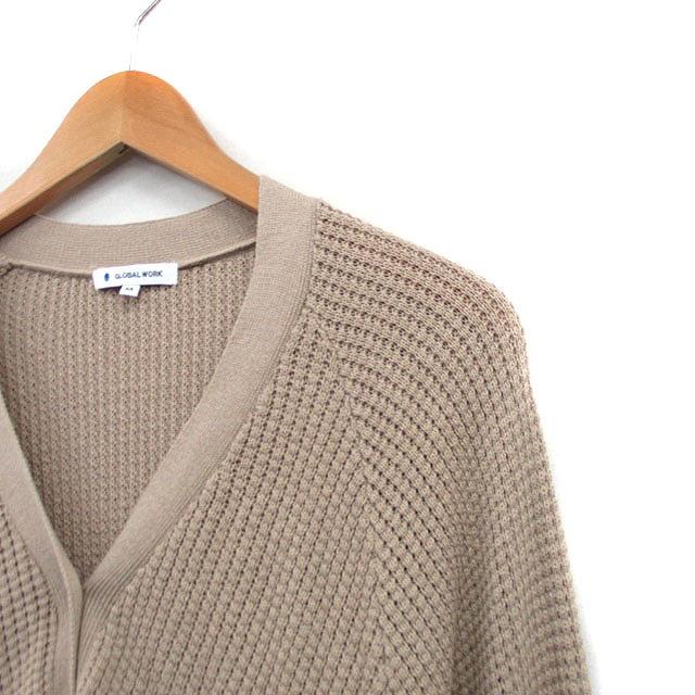 GLOBAL WORK グローバルワーク ニット カーディガン 長袖 Vネック シンプル M ベージュ /KT19 レディース - 画像 (5)