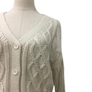 ROPE' PICNIC 未使用品 ロペピクニック ROPE Picnic カーディガン ニット Vネック ケーブル編み 長袖 38 白 ベージュ ホワイト レディース