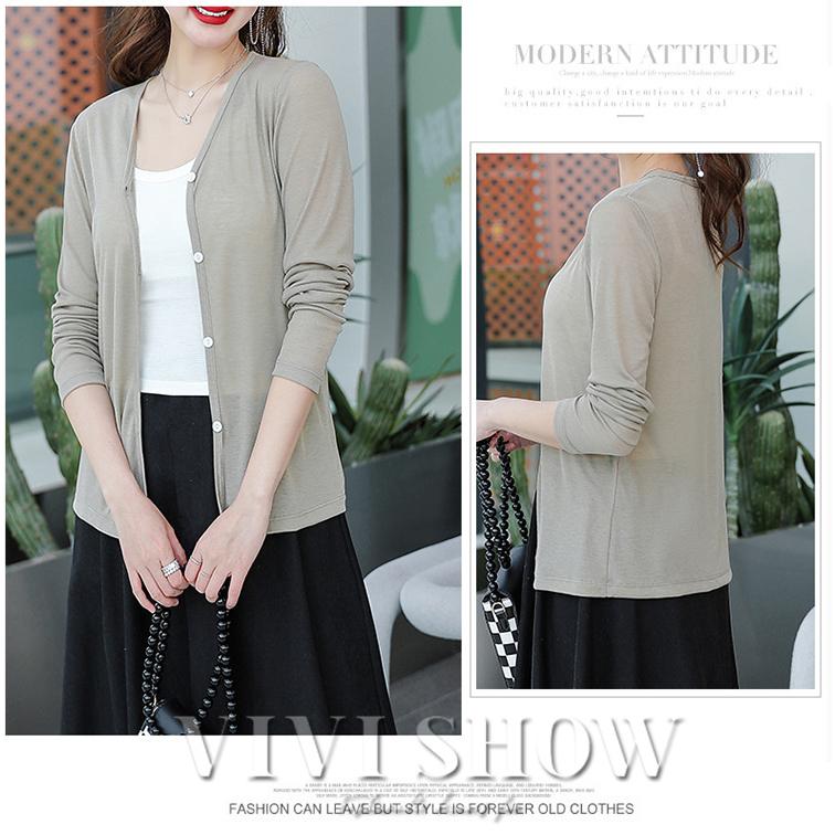 レディース トップス カーディガン シンプル ベーシック 着回し きれい 薄手 おしゃれ - 画像 (5)