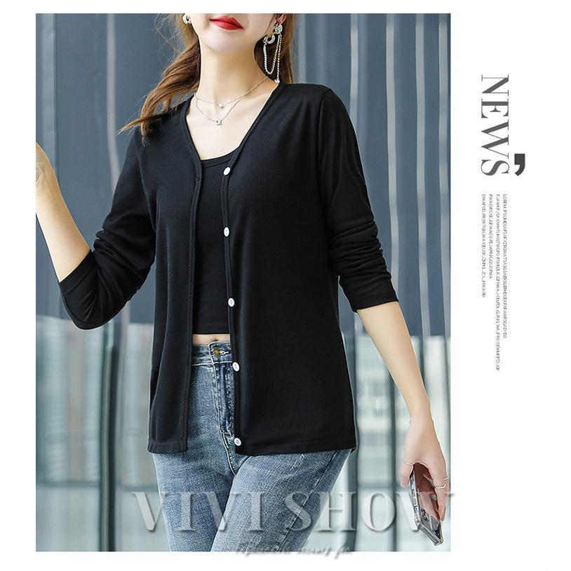 レディース トップス カーディガン シンプル ベーシック 着回し きれい 薄手 おしゃれ - 画像 (8)