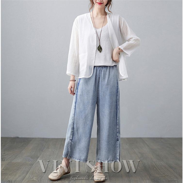 カーディガン 春夏 レディース uv v薄手 ネック 長袖 ポケット付き オフィス vivishow - 画像 (3)