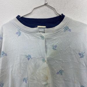 スウェットカーディガン レディース XLサイズ位 総柄 プリントスウェット ライトブルー 古着卸 アメリカ仕入 t2301-3038