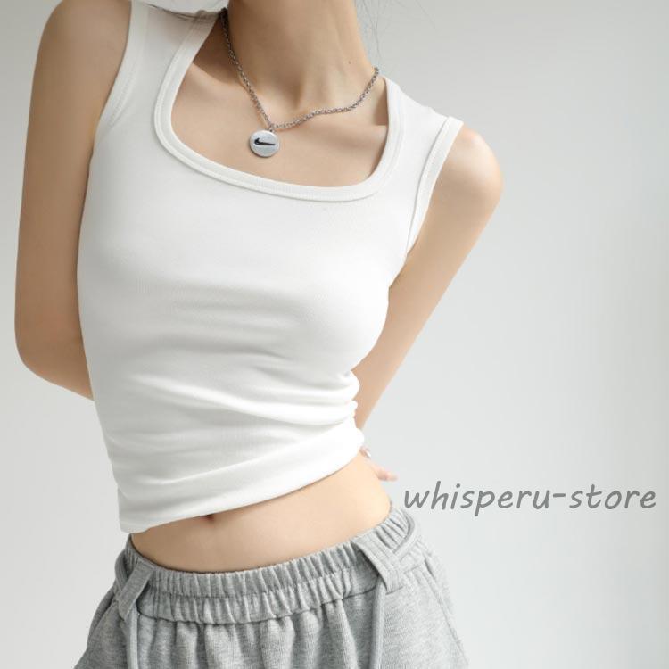 夏 レディーストップス ブラ紐隠しインナー ブラ紐も脇肉もすっかりカバー タンクトップ 美デコルテ 無地 レイヤード ブラ紐隠せる タンク キャミソ - 画像 (3)