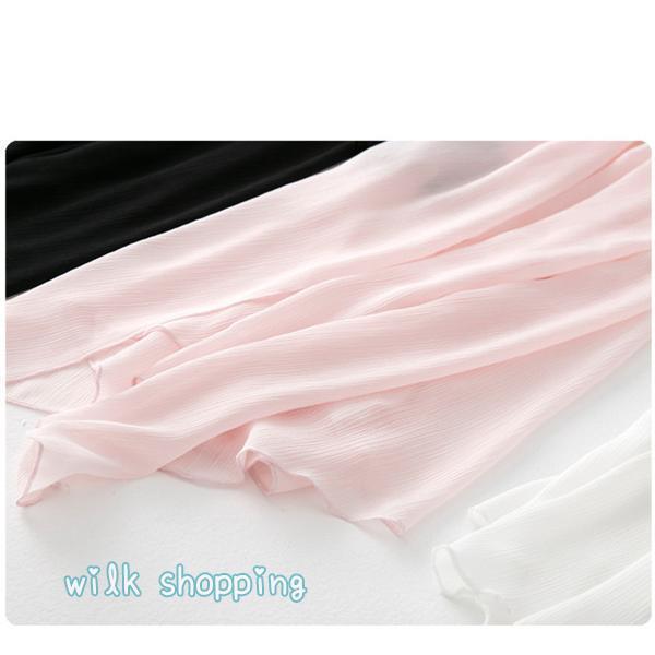 サマーカーディガン レディース シフォン 透け感 ロング丈 涼感 薄手 UVカット 冷房対策 無地 シンプル ひんやり 涼しい 春夏 トップス 長袖 - 画像 (6)