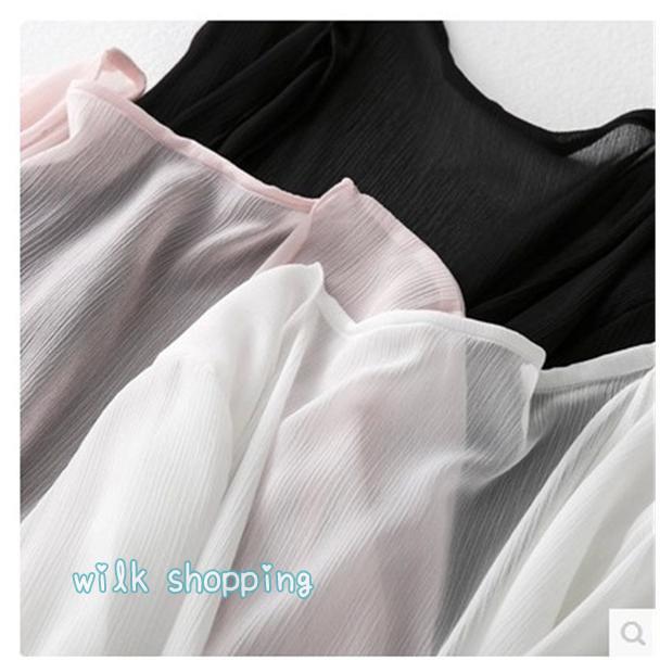 サマーカーディガン レディース シフォン 透け感 ロング丈 涼感 薄手 UVカット 冷房対策 無地 シンプル ひんやり 涼しい 春夏 トップス 長袖 - 画像 (7)