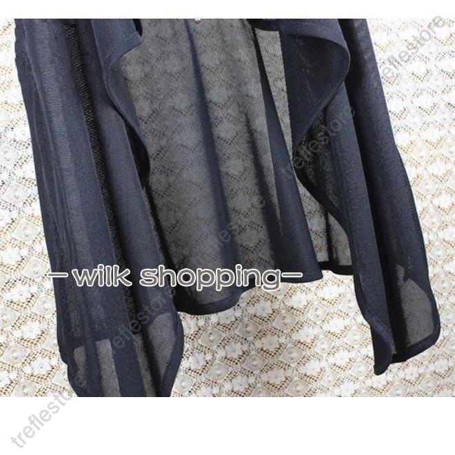 ジレベスト レディース カーディガン 薄手 ジレ ノースリーブ ライトアウター 洋服 カジュアル 夏 着痩せ 前開き - 画像 (5)