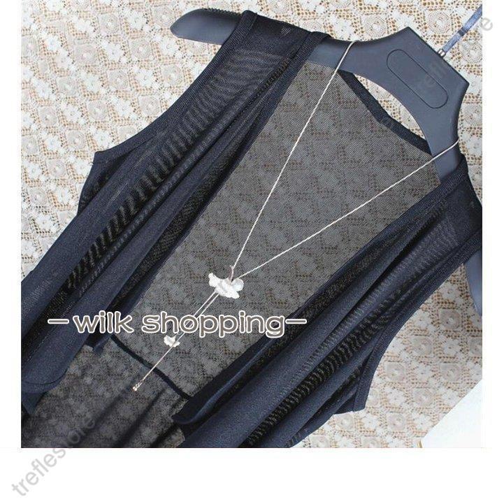 ジレベスト レディース カーディガン 薄手 ジレ ノースリーブ ライトアウター 洋服 カジュアル 夏 着痩せ 前開き - 画像 (7)