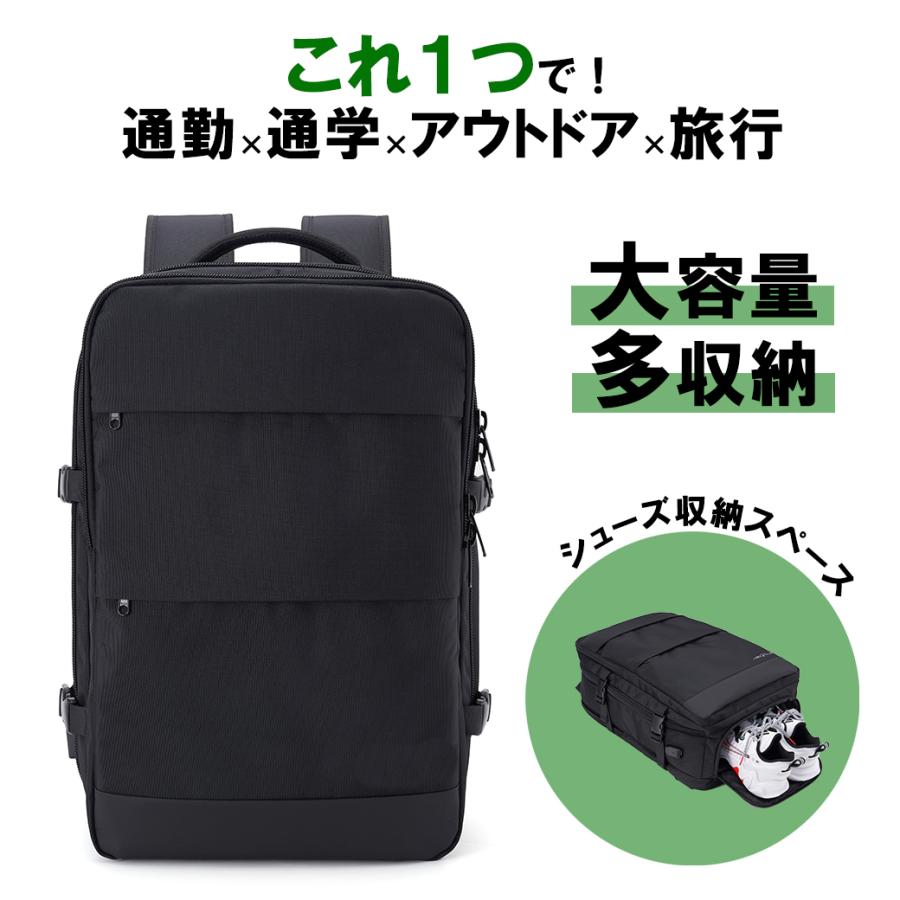 withBambi リュック メンズ レディース おしゃれ 大容量 ビジネスリュック 軽量 通勤 通学 出張用 営業バッグ リュックサック バックパック シンプル 黒 40L 多機能 爆買