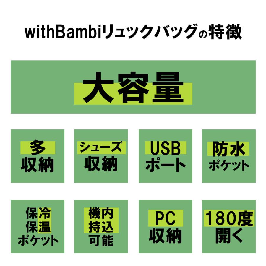 withBambi リュック メンズ レディース おしゃれ 大容量 ビジネスリュック 軽量 通勤 通学 出張用 営業バッグ リュックサック バックパック シンプル 黒 40L 多機能 爆買 - 画像 (2)
