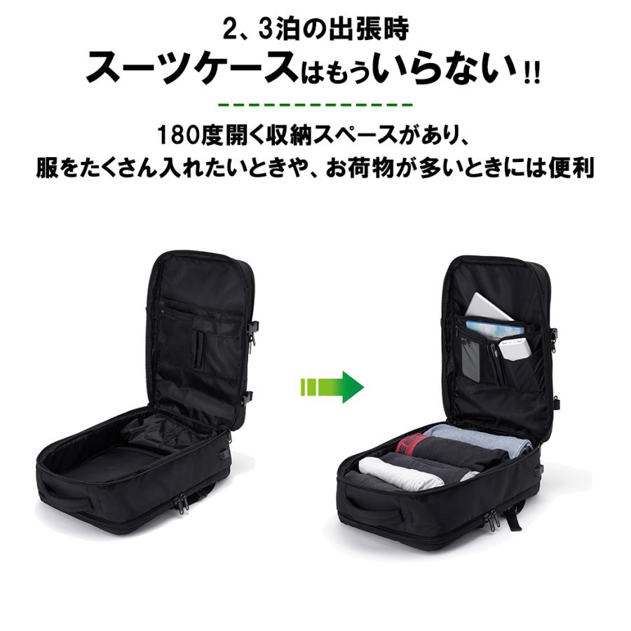 withBambi リュック メンズ レディース おしゃれ 大容量 ビジネスリュック 軽量 通勤 通学 出張用 営業バッグ リュックサック バックパック シンプル 黒 40L 多機能 爆買 - 画像 (5)