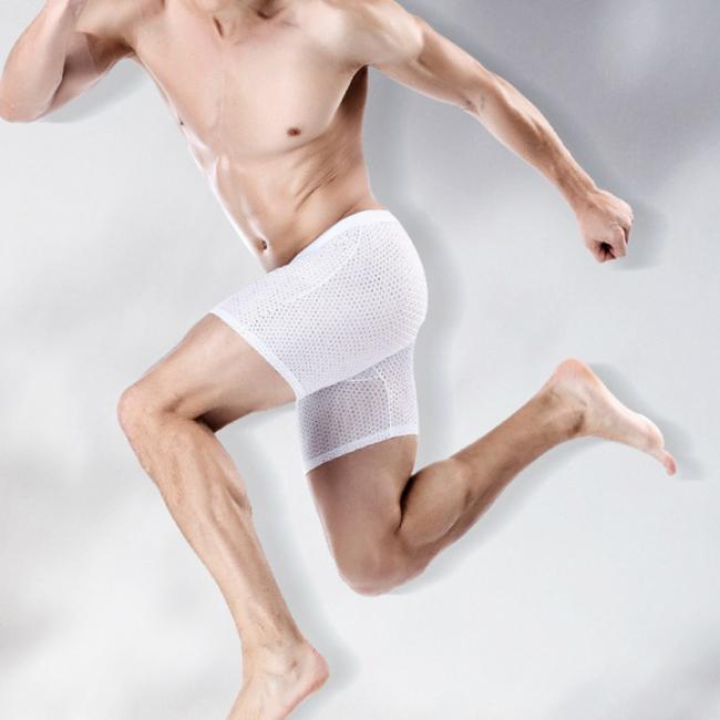 ボクサーパンツ メンズ 3枚組 メッシュ ロング パンツ シームレス ブリーフ 下着 インナー クール ドライ 吸汗 速乾