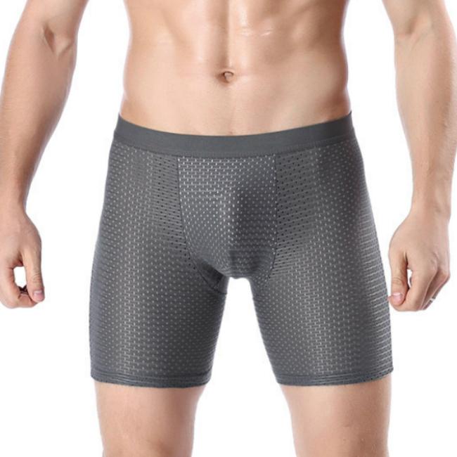 ボクサーパンツ メンズ 3枚組 メッシュ ロング パンツ シームレス ブリーフ 下着 インナー クール ドライ 吸汗 速乾 - 画像 (2)