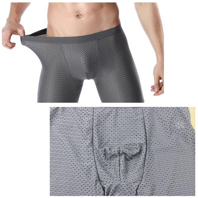 ボクサーパンツ メンズ 3枚組 メッシュ ロング パンツ シームレス ブリーフ 下着 インナー クール ドライ 吸汗 速乾 - 画像 (5)