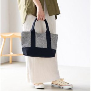 ふるさと納税 豊川市 三河木綿刺子織バッグ　OBIトートミニ　(消防刺子)