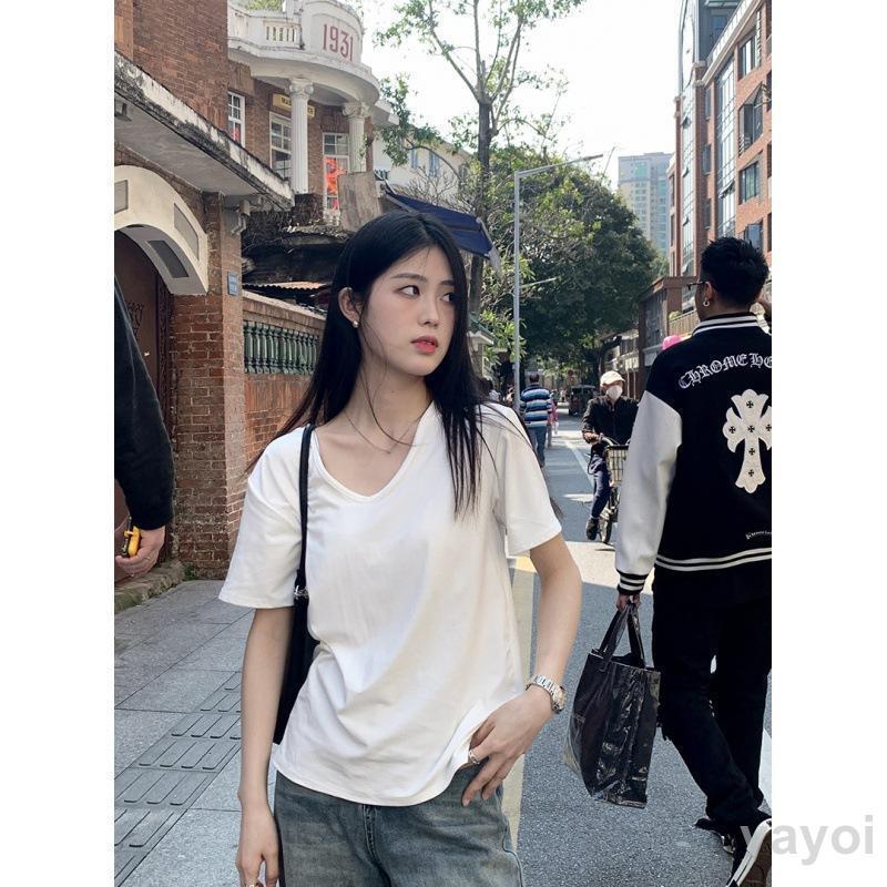 カットソー レディース 春 春服 トップス Tシャツ プルオーバー ブラウス 半袖 クルーネック 綿 汗染み防止 夏