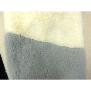 ■新品■未使用■ FURART ファーアート ポリエステル100％ ティペット ストール マフラー 防寒具 アイボリー系×グレー系 DG0600