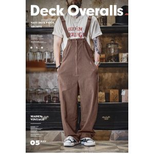 ホームアイホーム パンツ ズボン メンズ サロペット デッキパンツ へリンボン オーバーオール アメカジ ミリタリー ワーク COTTON OVERALL 作業着 つなぎ ツナギ オールインワン
