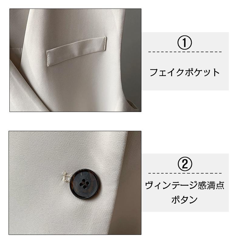 ホームアイホーム ベスト トップス カジュアル ナチュラル シンプル ブラック 大人 ジレ 体型カバー Vネック ノースリーブ 羽織り 通勤 オフィス きれいめ - 画像 (4)