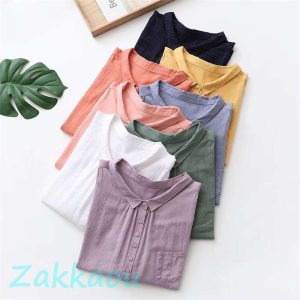 シャツ レディース 半袖 折り襟 白 夏 お洒落 ブラウス 前開き オフィス トップス 綿 きれいめ 薄手 透け感 大人 カジュアル シンプル 体型カバー